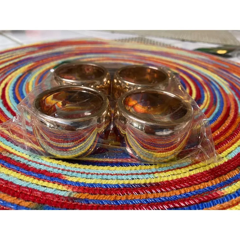 TRIM A HOME 12 Napkin Rings Metallic New Old Stock Kmart Rose Gold Copper